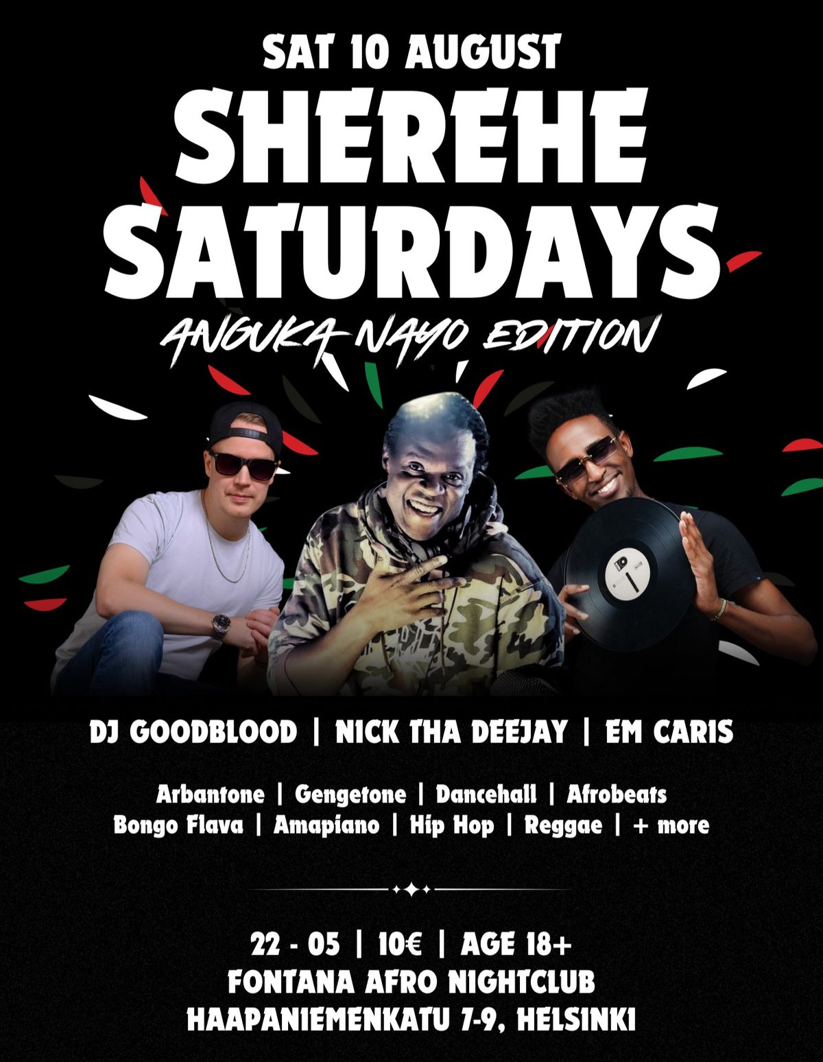 SHEREHE SATURDAY 10.8. at FONTANA w\/ DJ Goodblood, Nick Tha Deejay & Caris