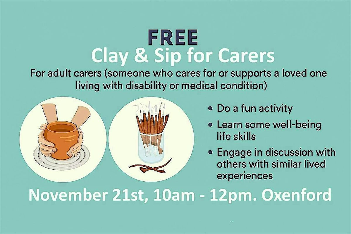 FREE Clay & Sip for Carers \u2013  Connection & Wellbeing Oxenford, Gold Coast