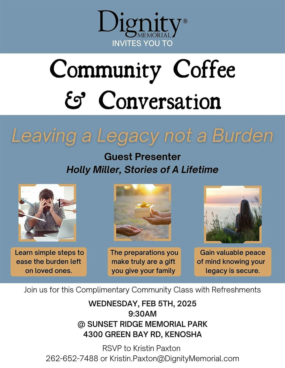 Community Coffee & Conversation: Leaving a Legacy not a Burden