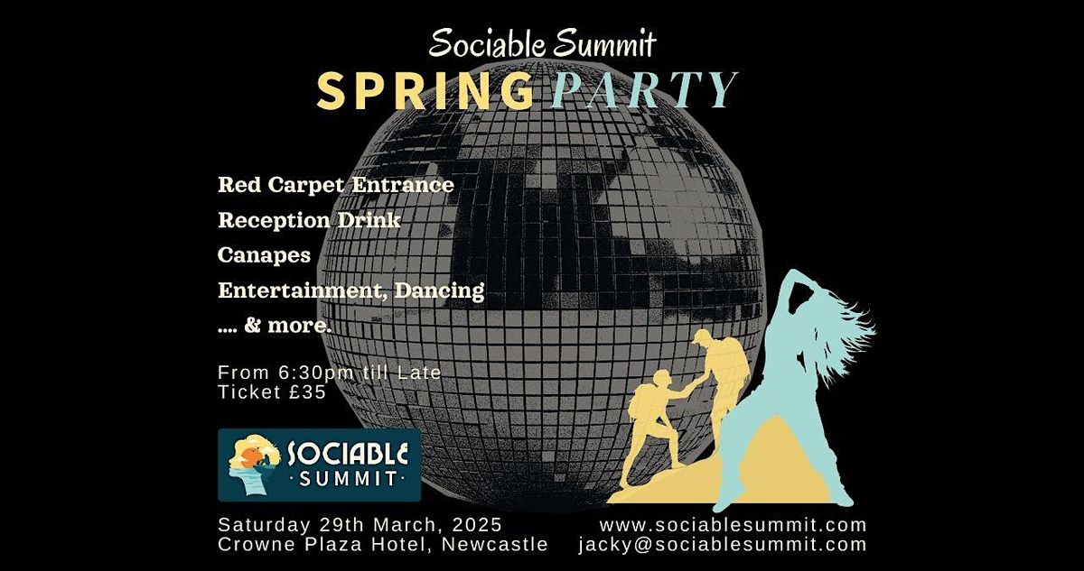 Crowne Plaza, Newcastle. Sociable Summit, Adventurer Spring Party