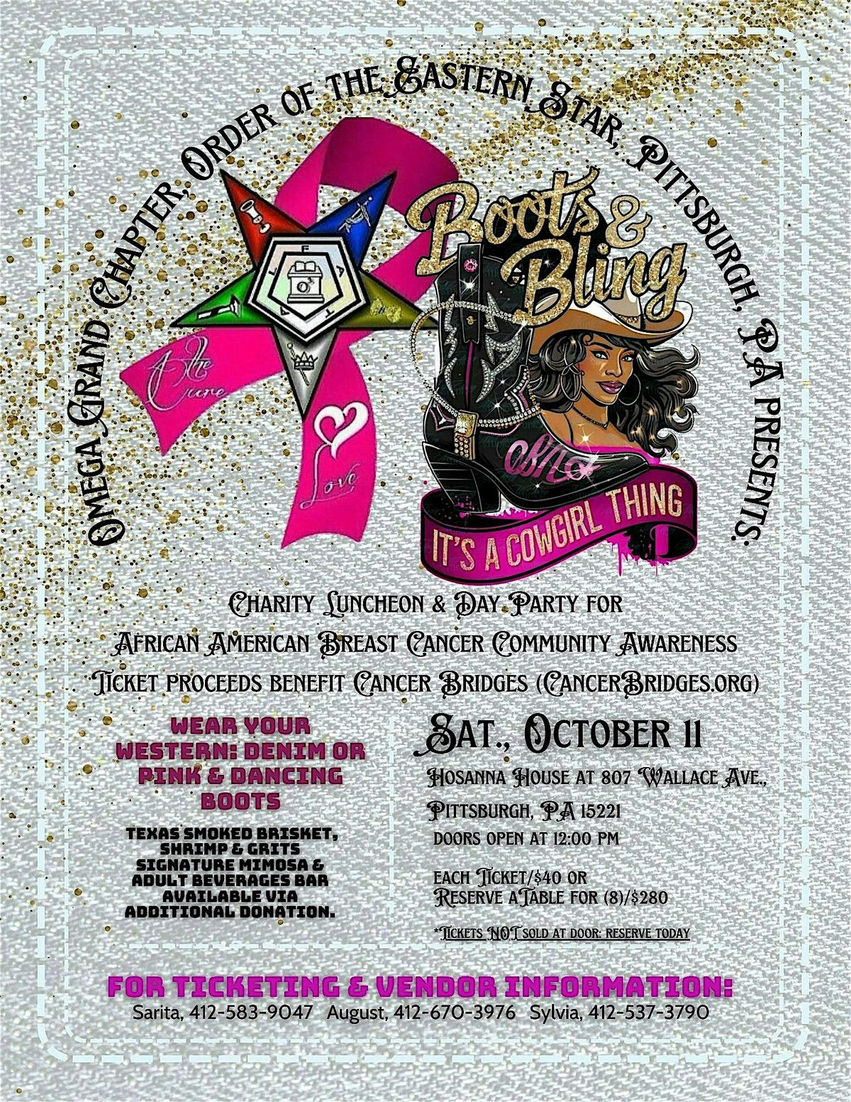 Boots  & Bling It's a Cowgirl Thing, Charity Luncheon & Day Party