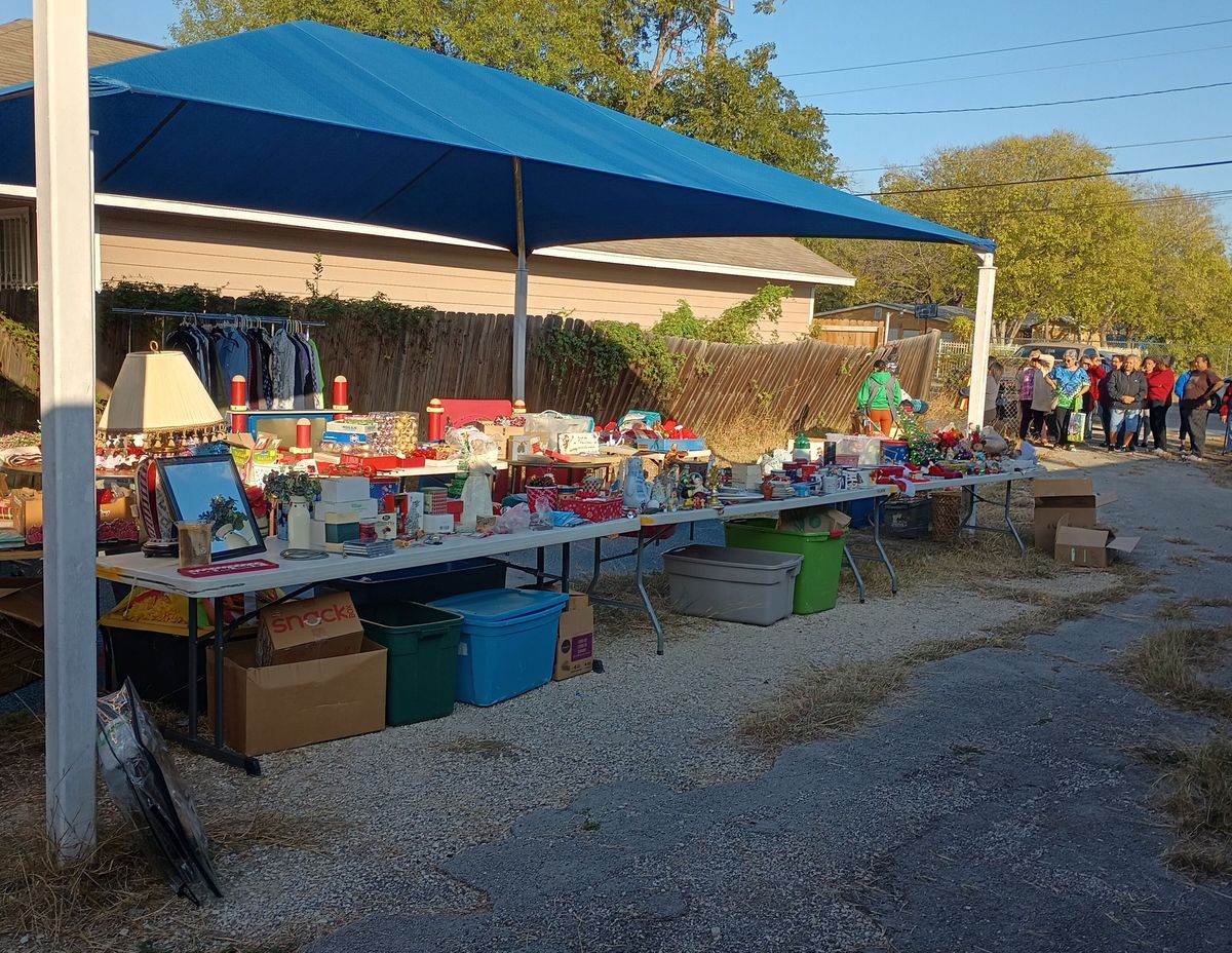 Rummage Sale, Housewares Clothes and Christmas & more (Weather Permitting)