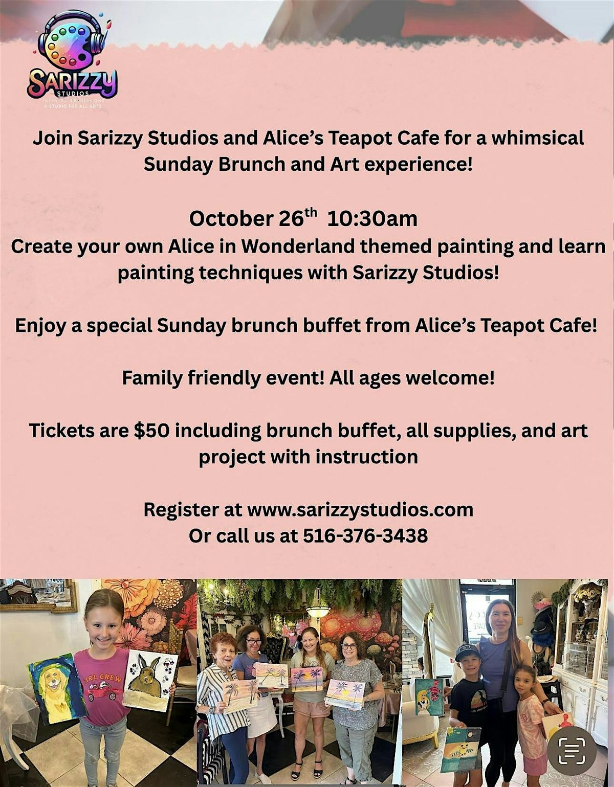 Alice in Wonderland Brunch and Paint