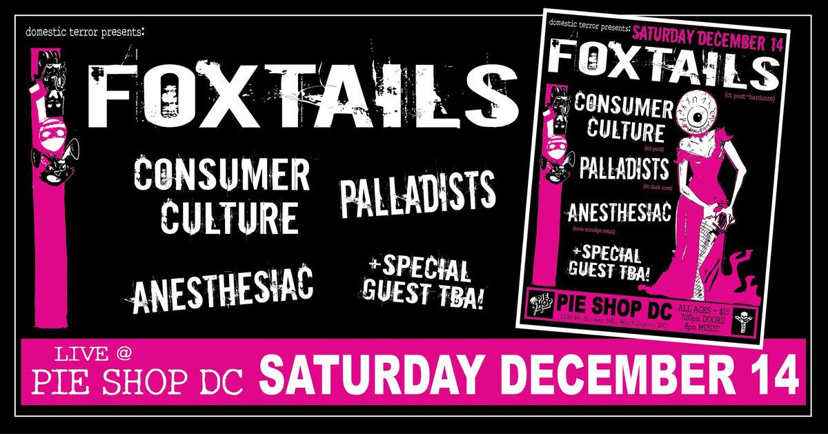 Foxtails w\/Consumer Culture, Palladists, Anesthesiac @Pie Shop DC