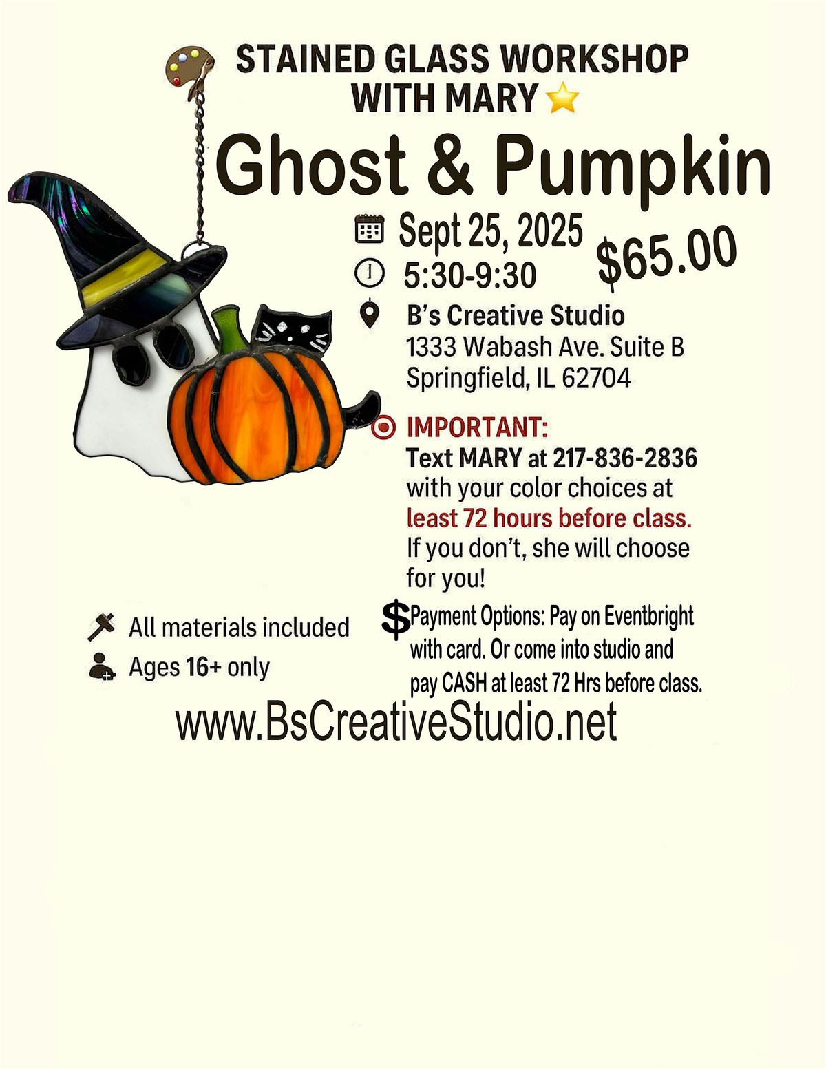 Stained Glass Ghost & Pumpkin