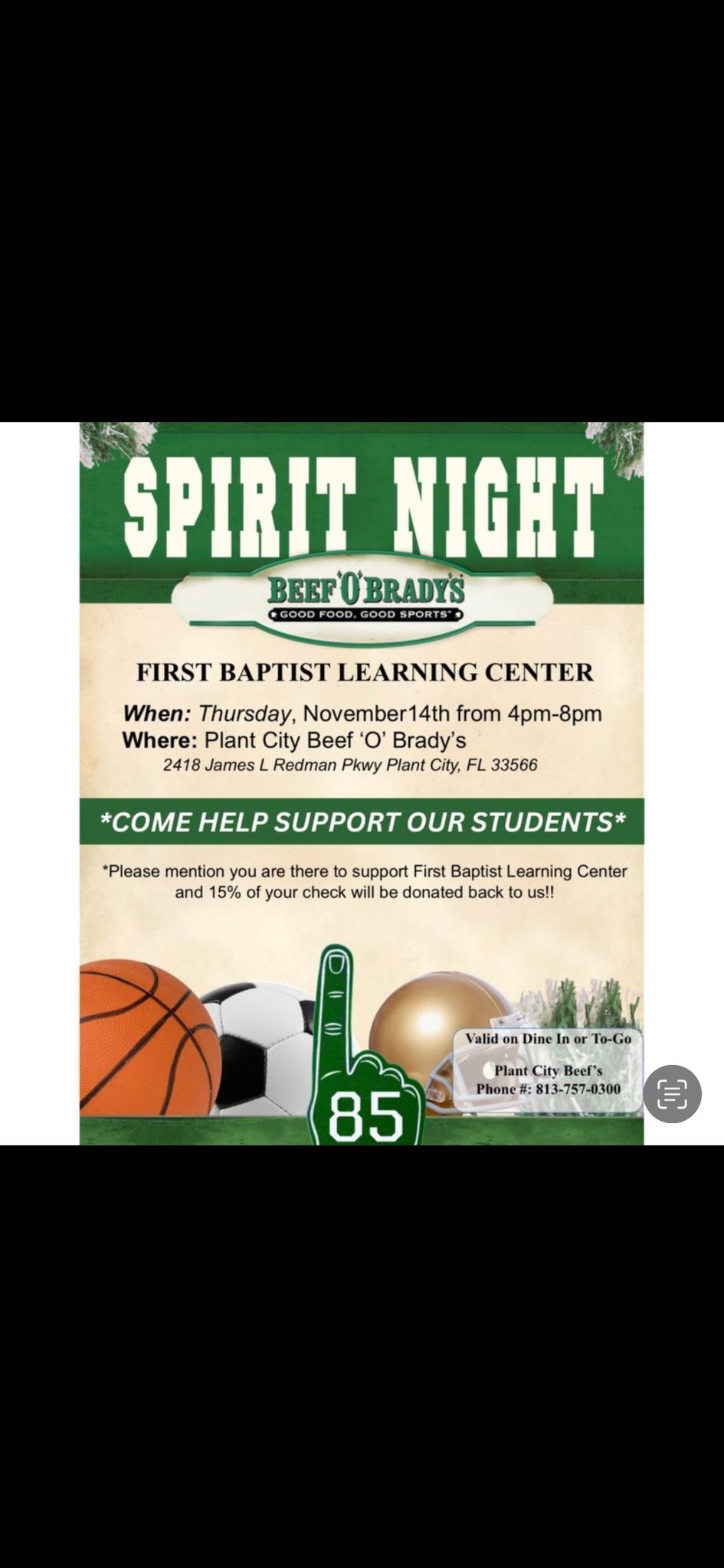 Beefs Spirit Night