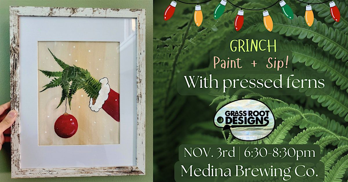 Framed Fern Grinch Paint + Sip | Medina Brewing Co.