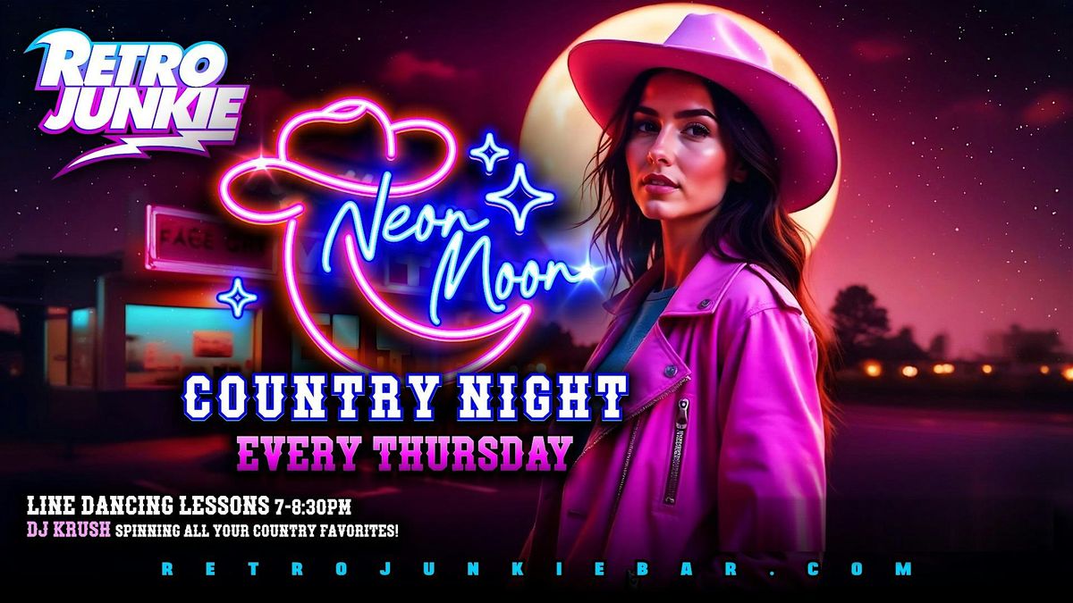 NEON MOON Country Night w\/ Line Dancing Lessons, DJ & MORE!