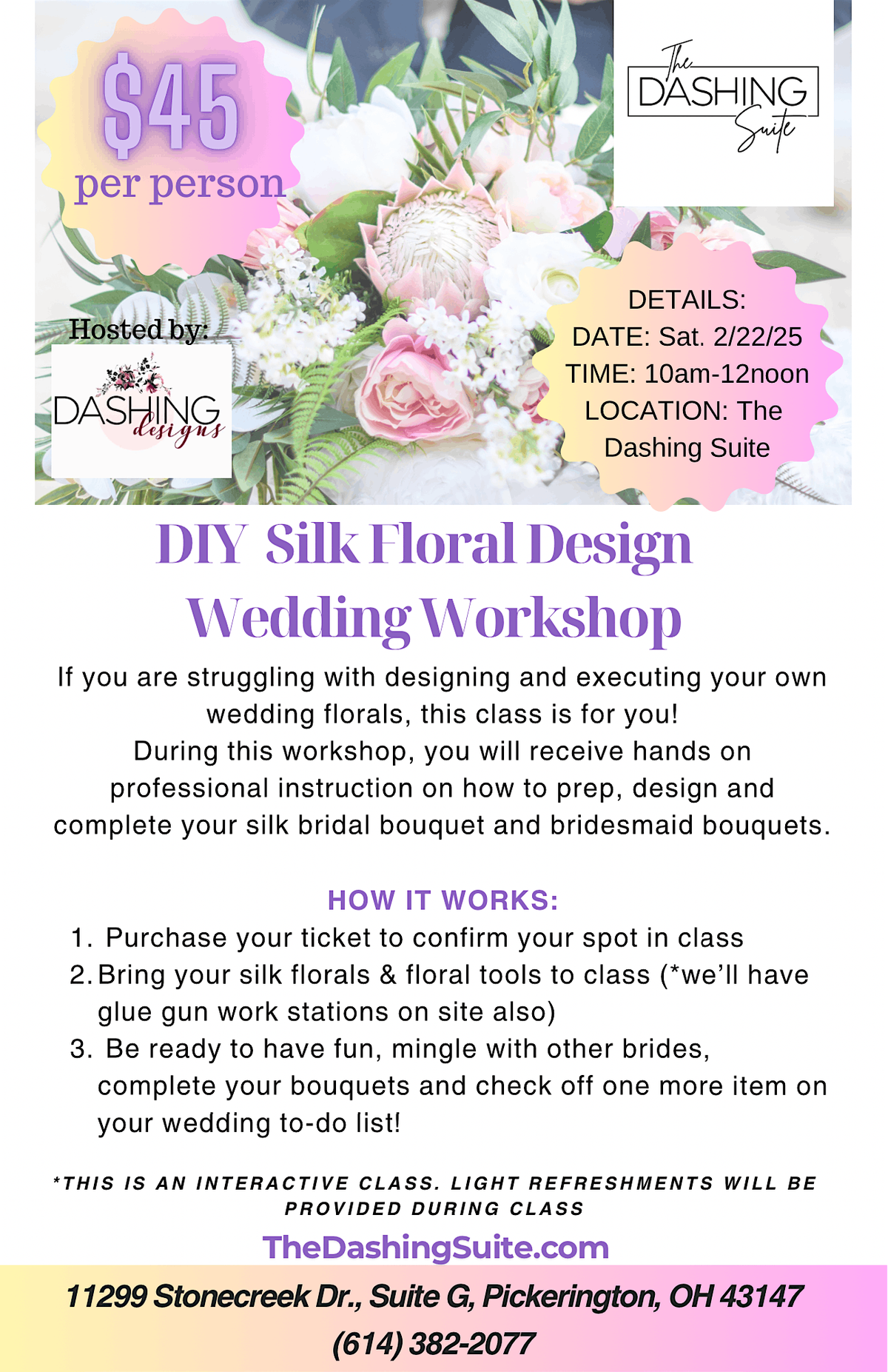 DIY SILK FLORAL DESIGN WEDDING WORKSHOP