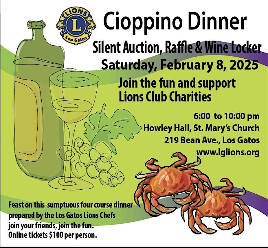 Los Gatos Lions Cioppino Dinner Fundraiser 2025