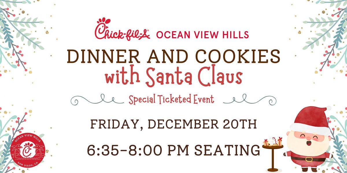 Dinner and Cookies with Santa - 6:35 PM Seating