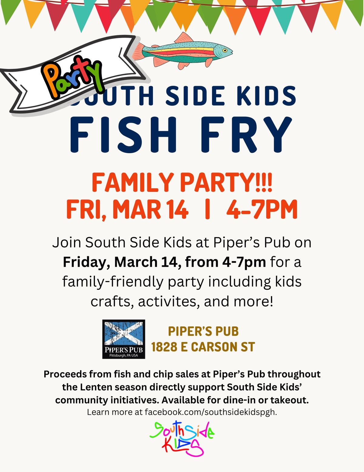 South Side Kids Annual Fish Fry at Piper\u2019s Pub