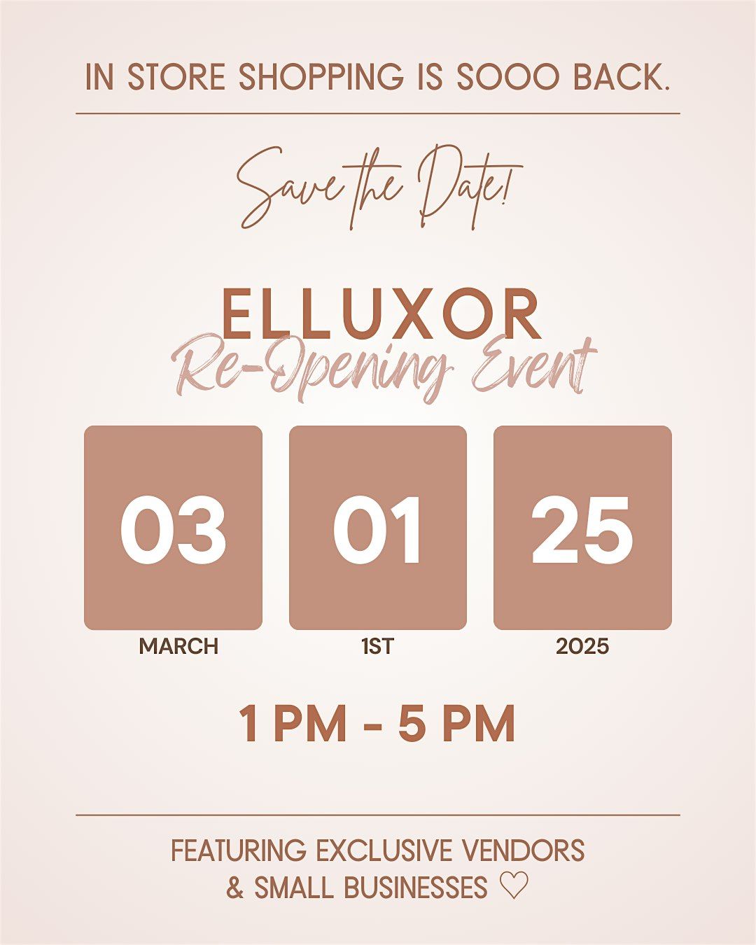 Elluxor Reopening Event