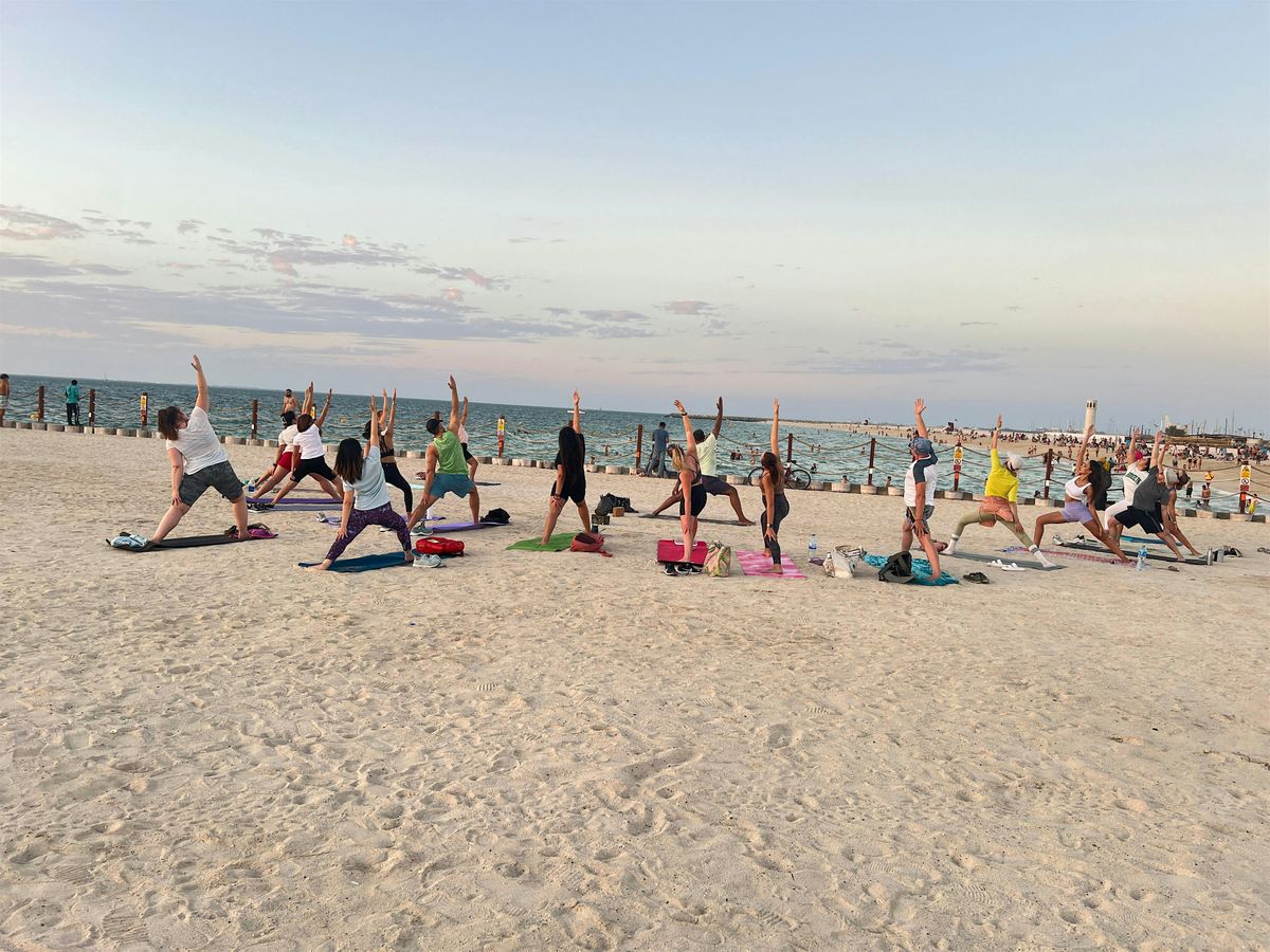 Beach Sunset Yoga by Qaiser