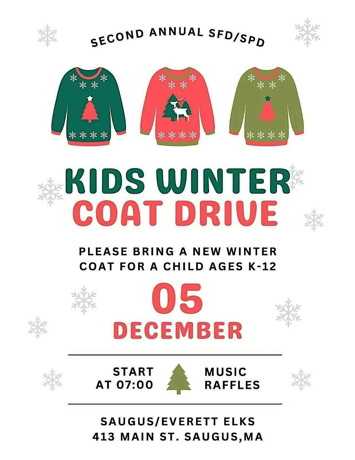 2024 SFD\/SPD Kids Winter Coat Drive