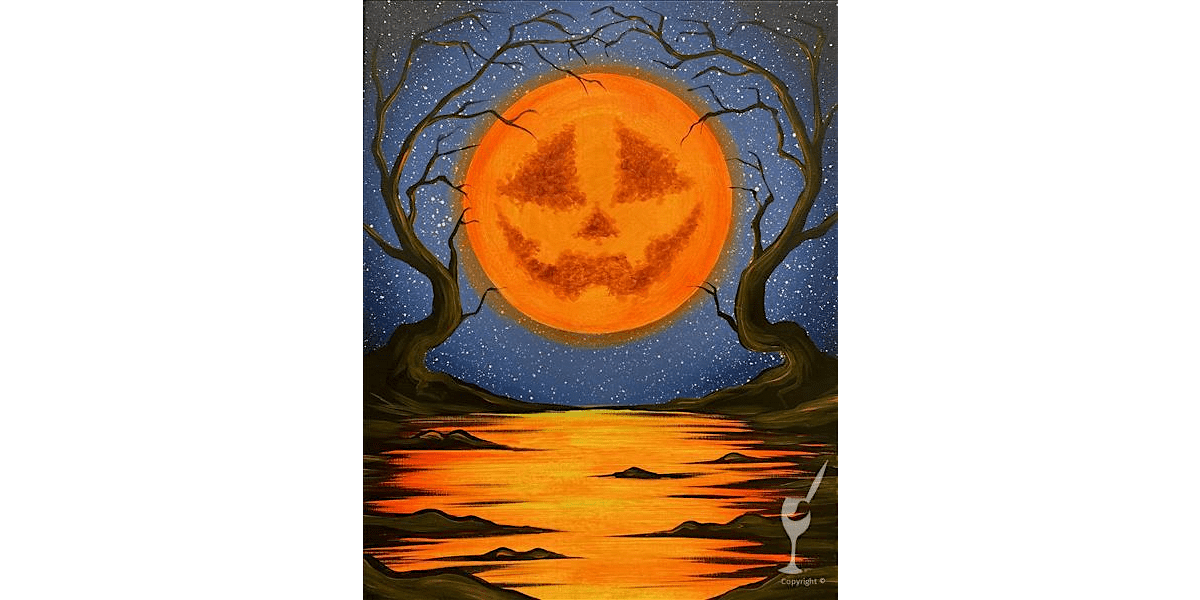 Jack-o'-Lantern Moon - Paint and Sip in Houston | Classpop!\u2122