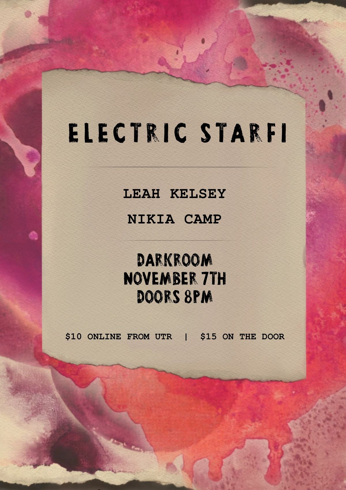 Electric Starfi and friends @ darkroom | 7th November 