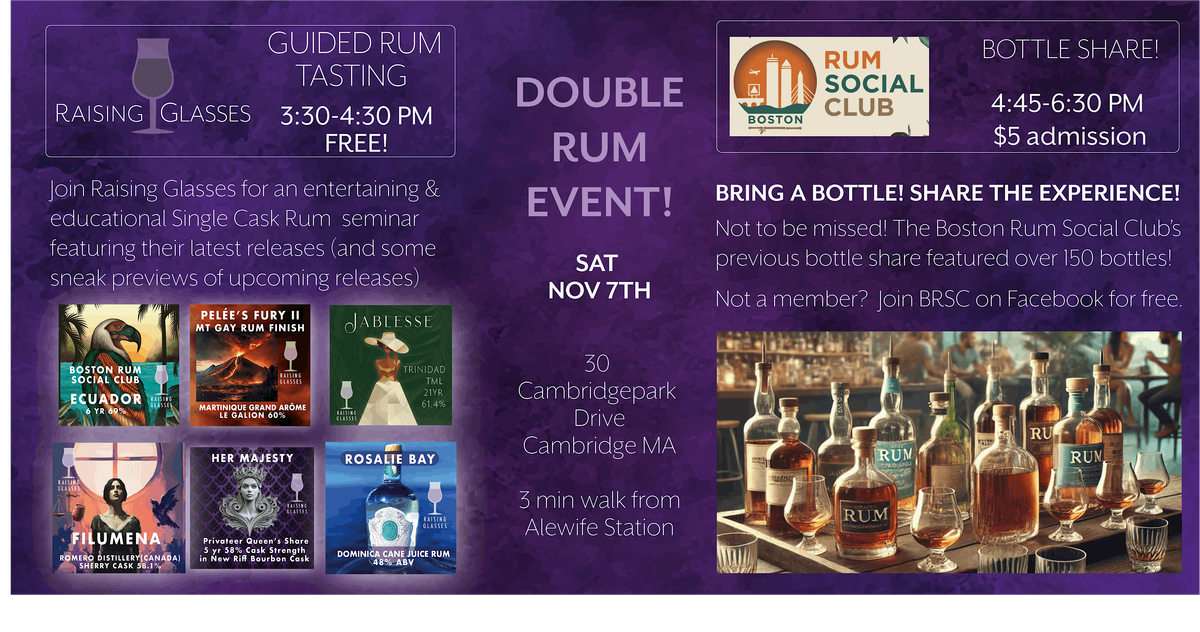 Raising Glasses : Free Rum Tasting Seminar @ 30 Cambridgepark Drive