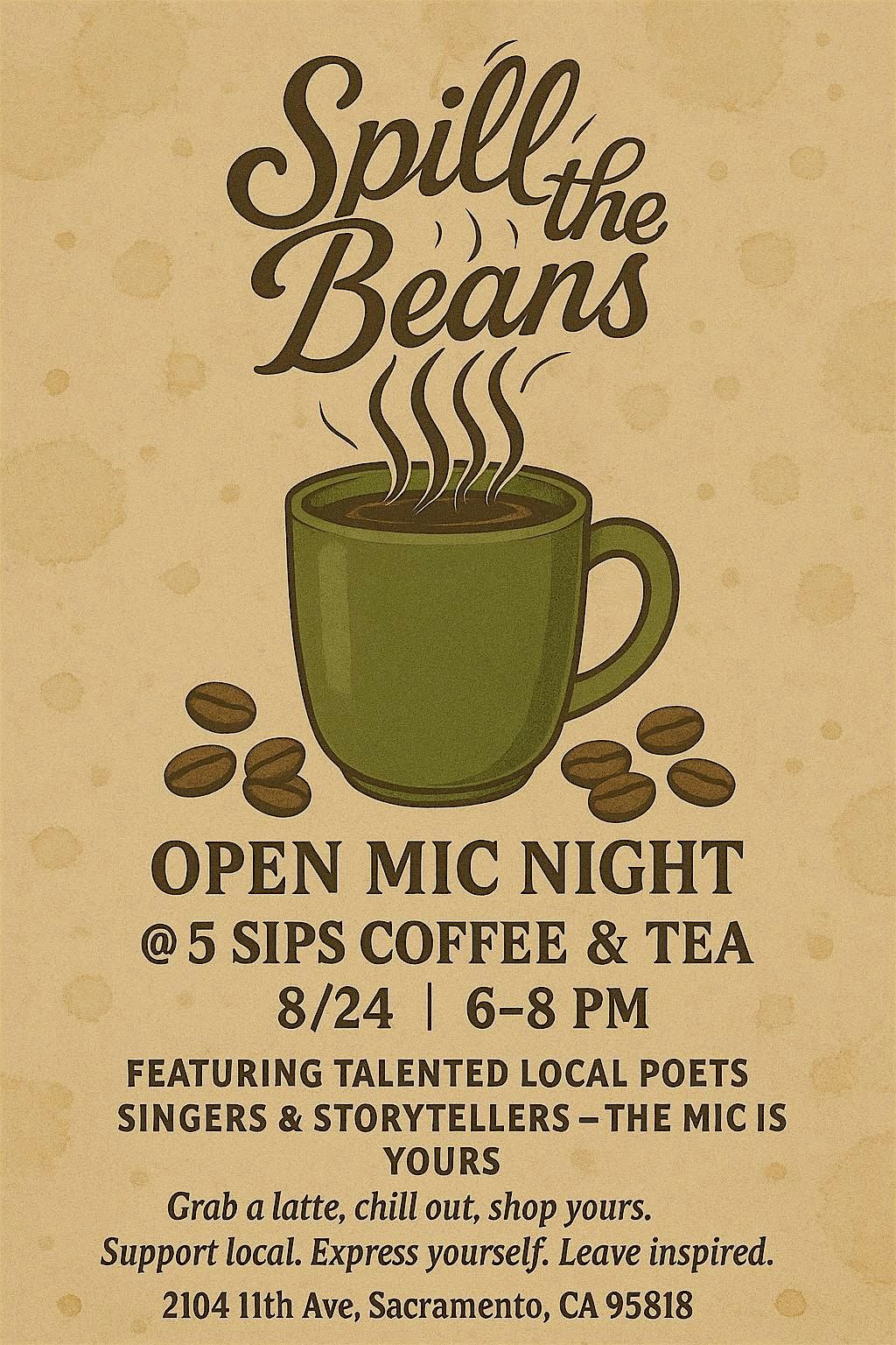 Spill The Beans Open Mic