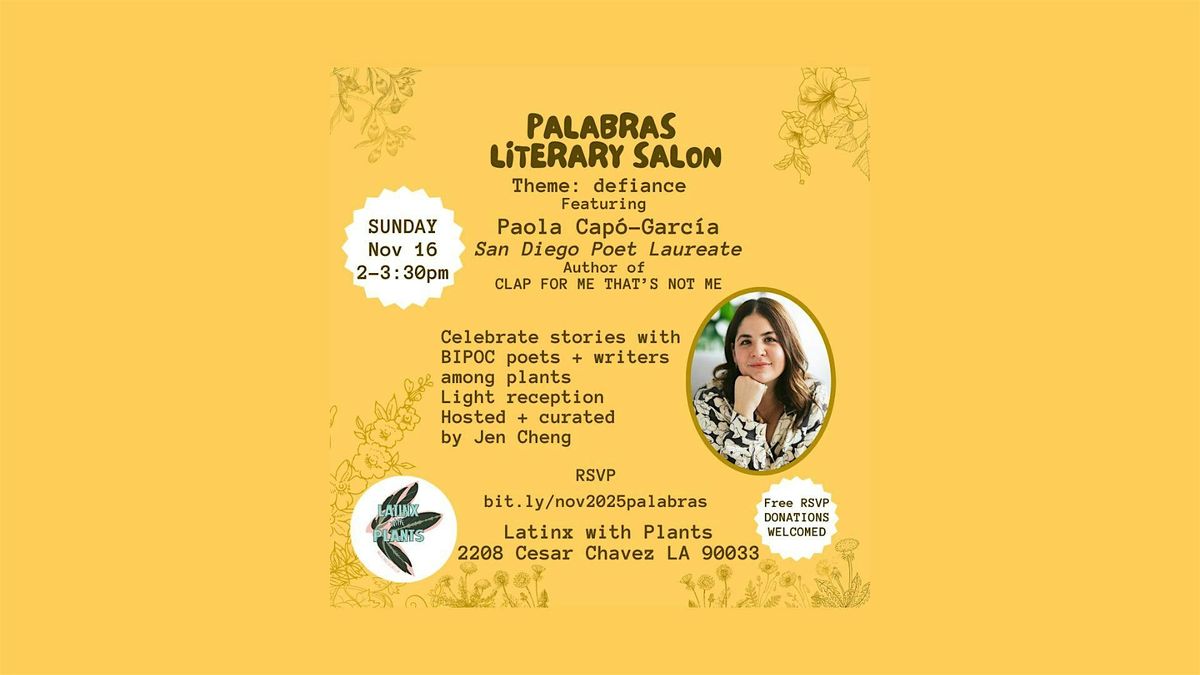 Palabras Literary Salon (November 2025 edition)