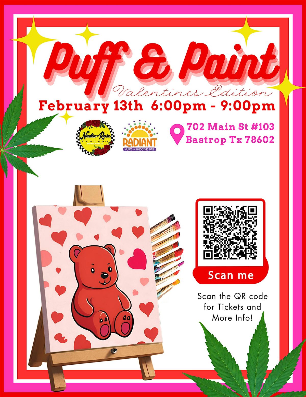 Valentines Puff and Paint in Bastrop, TX