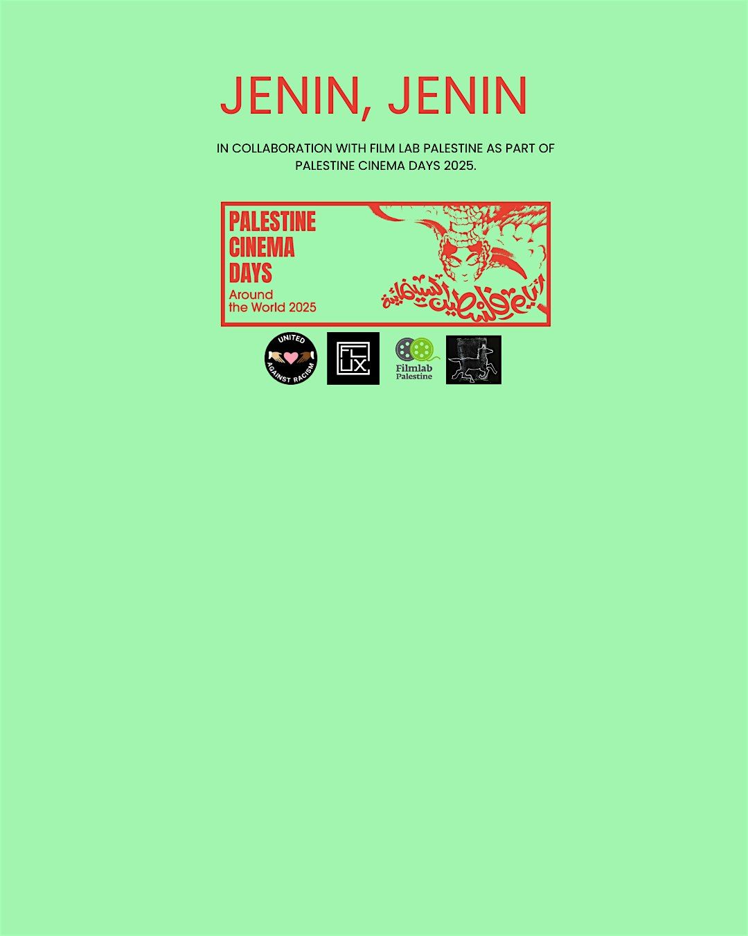Palestine Cinema Days (Dublin) 2025: Jenin, Jenin