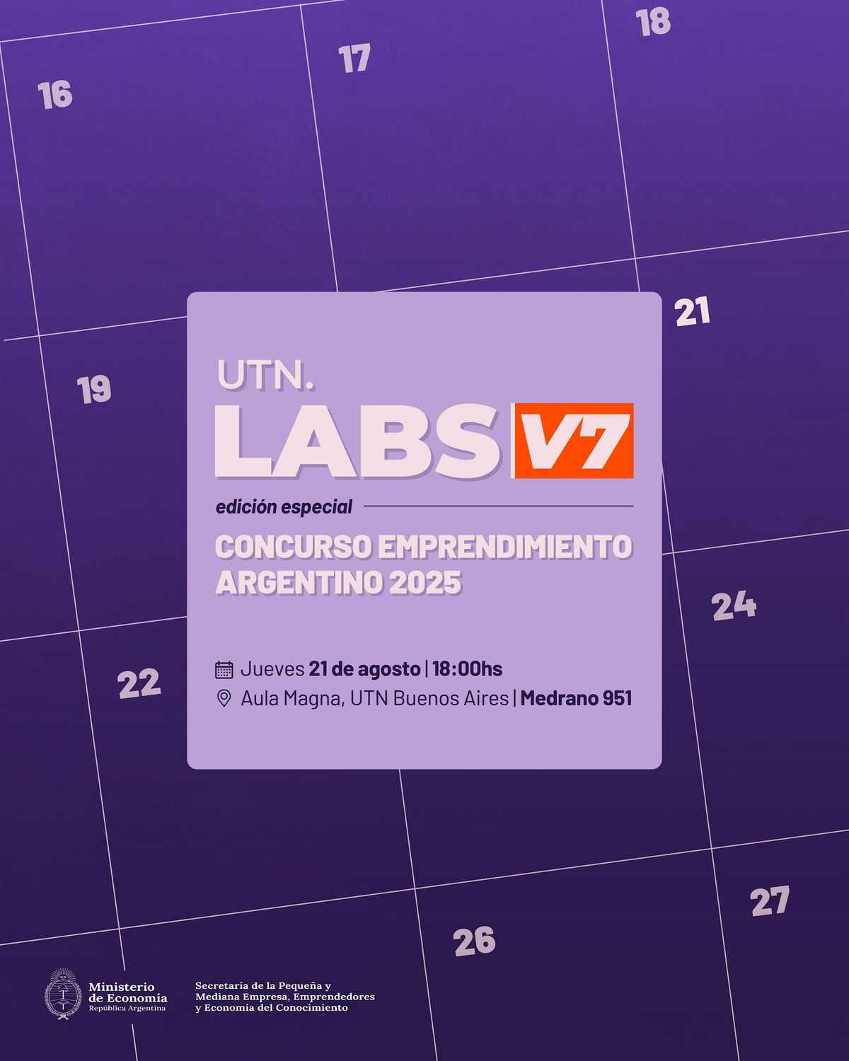 UTN LABS V7 \u00a1EDICI\u00d3N ESPECIAL: CONCURSO EMPRENDIMIENTO ARGENTINO!
