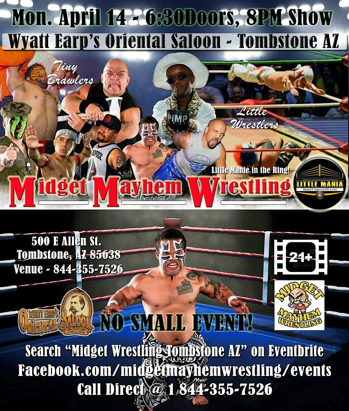 Midget Mayhem Wrestling Rips Through the Ring! Tombstone AZ 21+