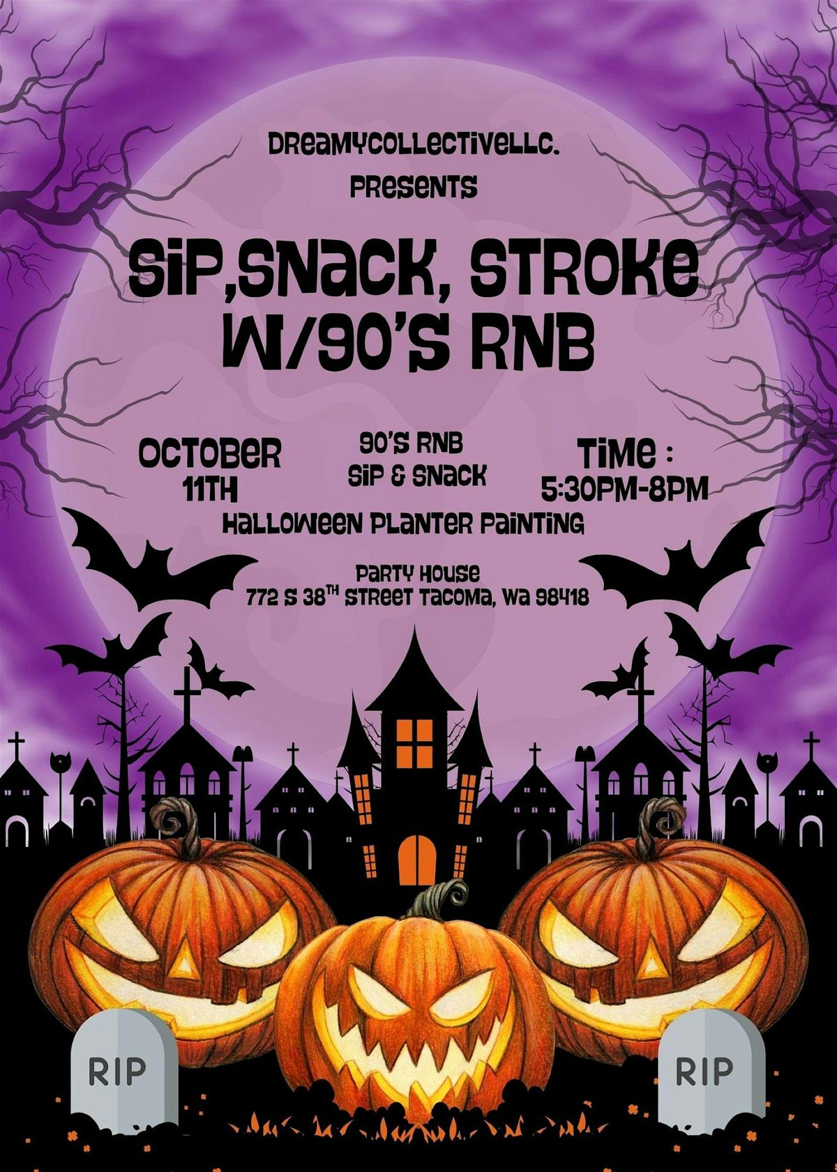 Sip, Snack and Stroke with 90's RnB: Halloween Edition