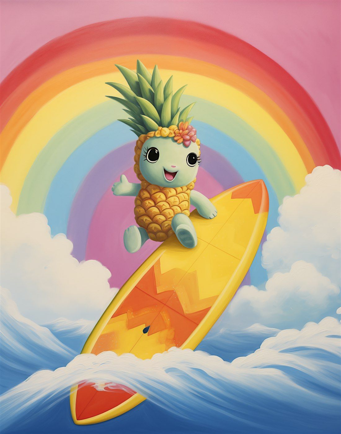 Paint Along - Surfing Pineapple