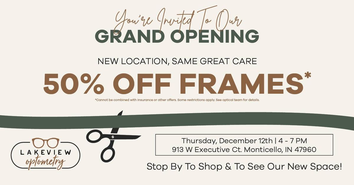 Grand Opening Celebration - New Location, Same Great Care!