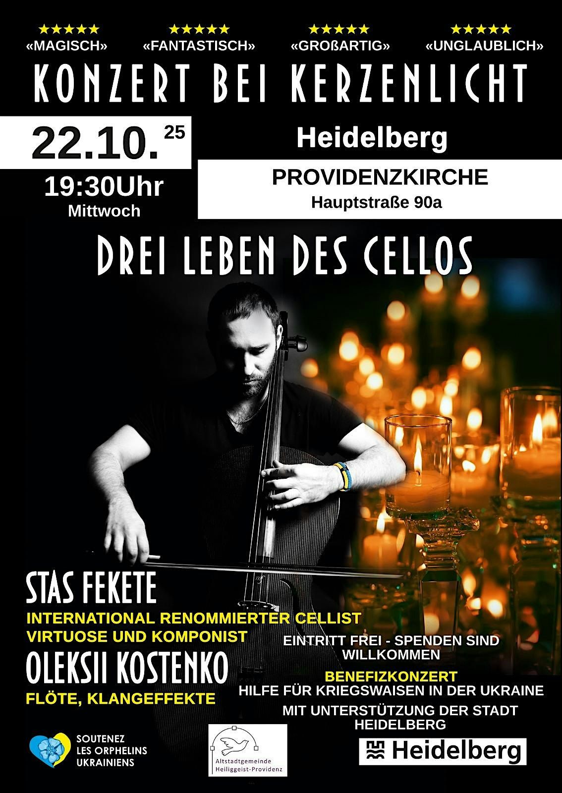 Die drei Leben des Cellos KONZERT BEI KERZENLICH -  Stas Fekete