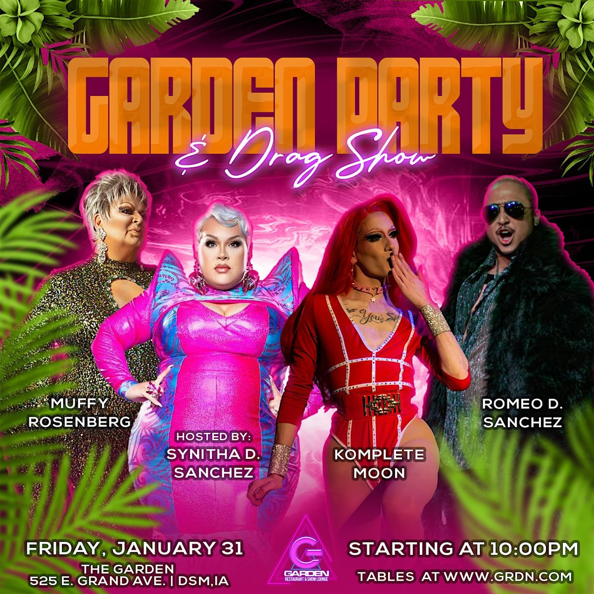 Fri Jan 31 Drag Show - 10pm Table Reservation