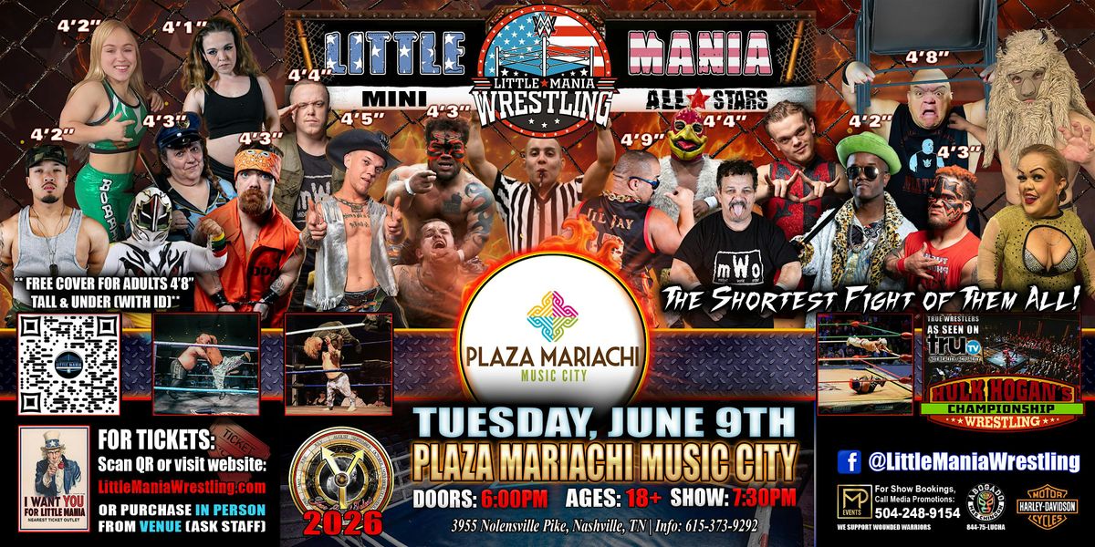 Nashville, TN - Little Mania Mini Wrestling @ Plaza Mariachi Music City