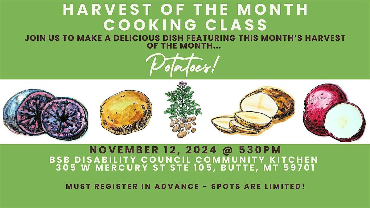 Harvest of the Month Tasting Event: Cooking with Potatoes!