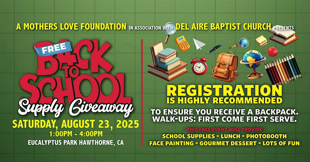 AMLF's Back-To-School Supply Giveaway
