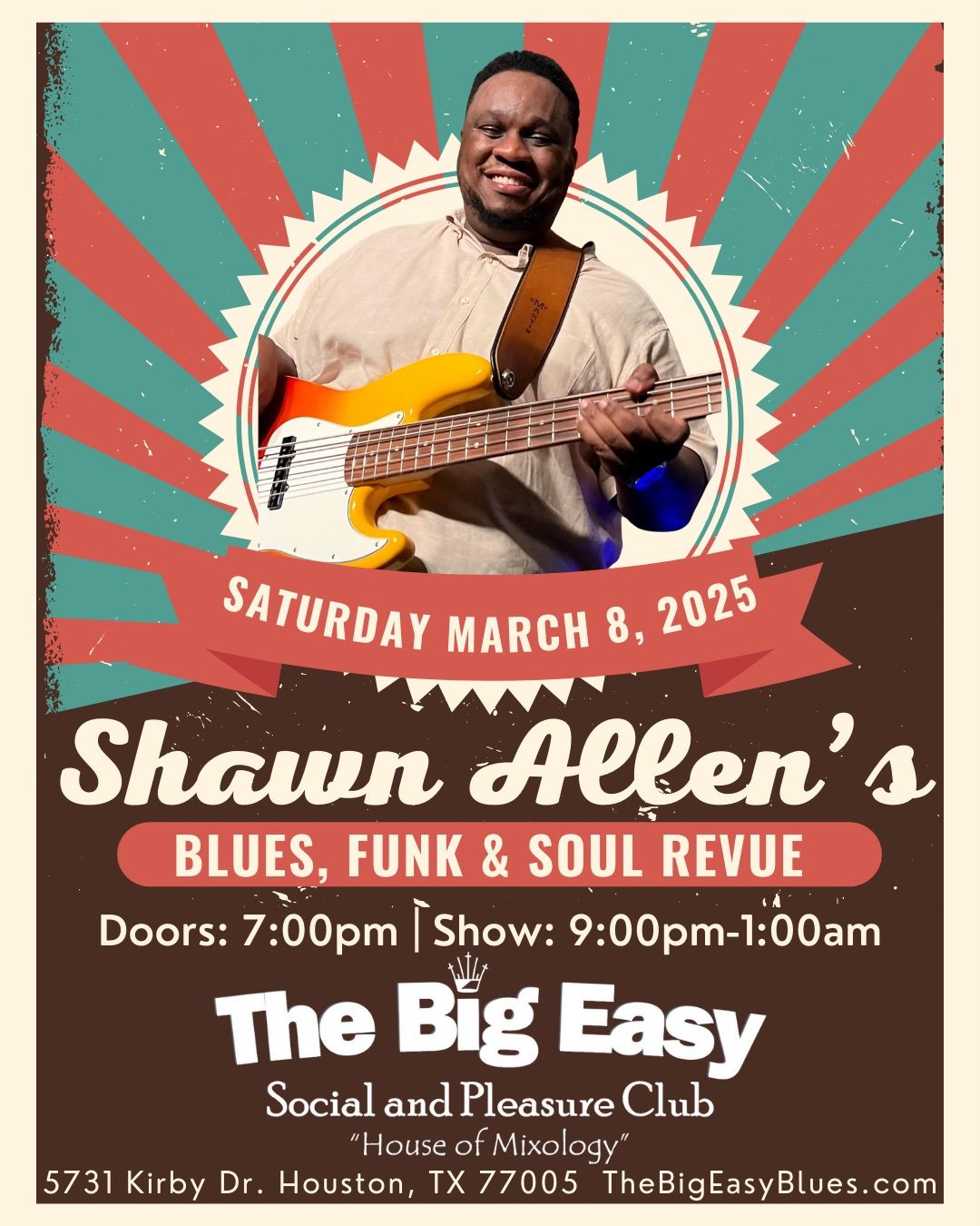 Shawn Allen\u2019s Blues, Funk & Soul Revue at The Big Easy - Live Music - Dancing