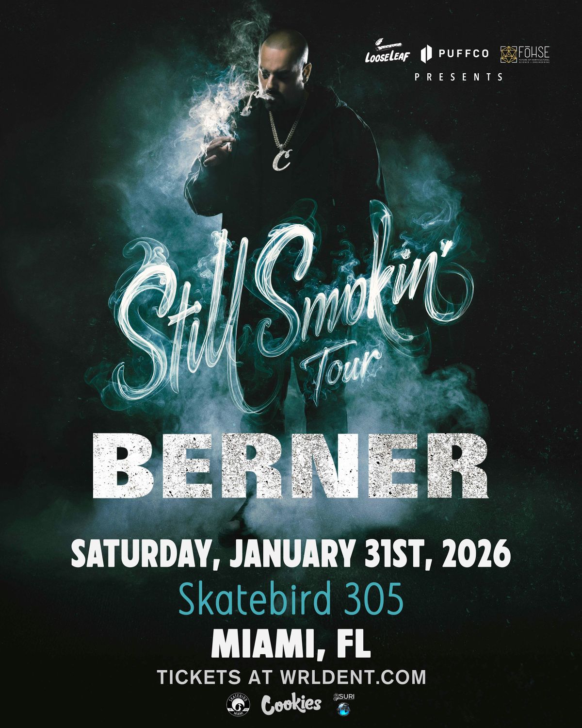 Berner: Still Smokin' Tour \/\/ Skatebird Miami - Miami, FL \/\/ January 31st