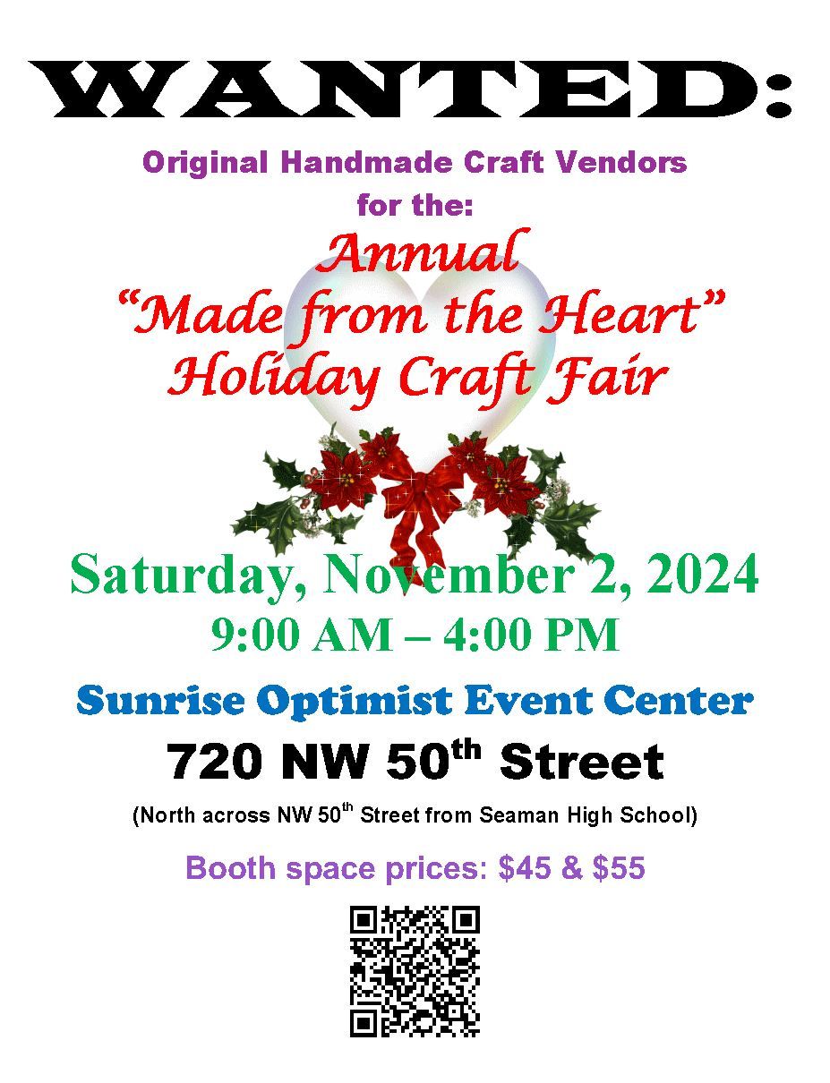 Annual 'Made from the Heart' Holiday Craft Fair