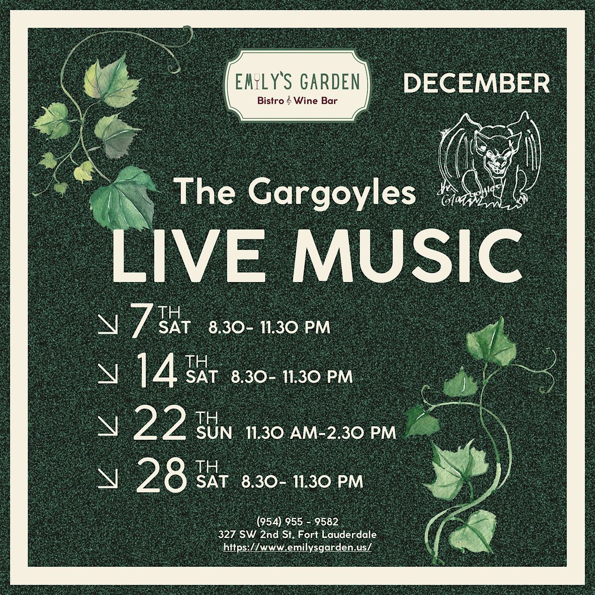 Live Music at Emily's Garden- The Gargoyles