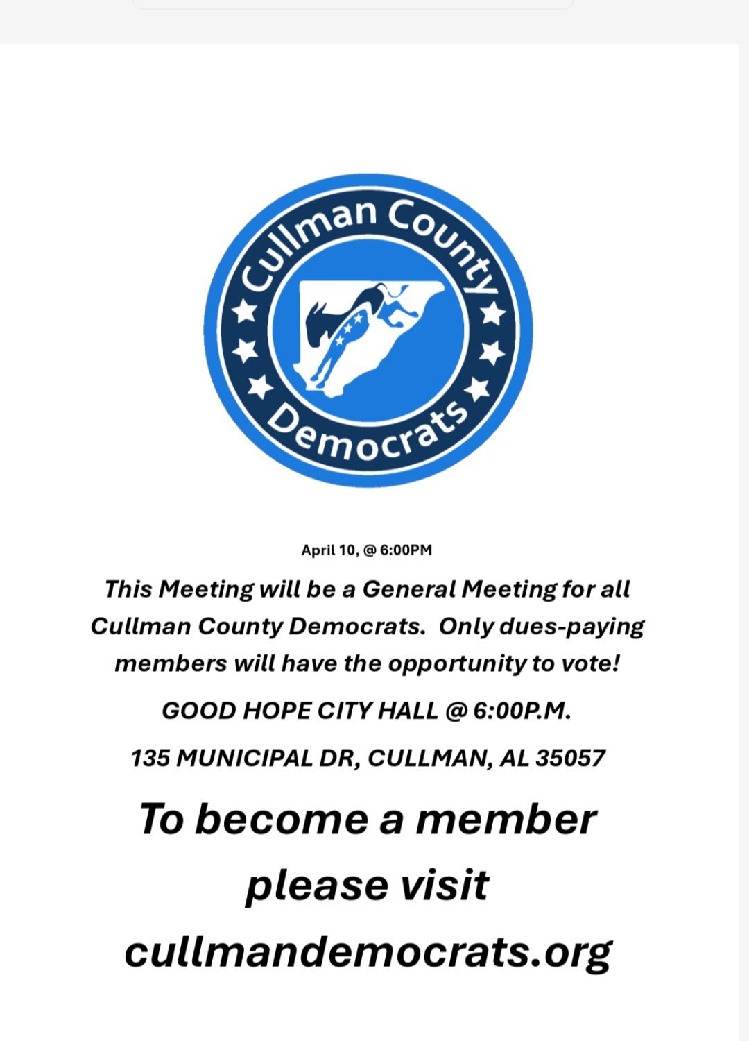 Cullman County Democratic Committee Meeting 