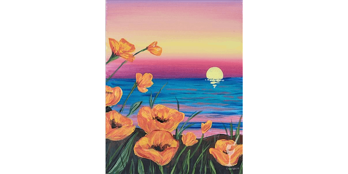 Poppies by the Seaside - Paint and Sip in Houston | Classpop!\u2122