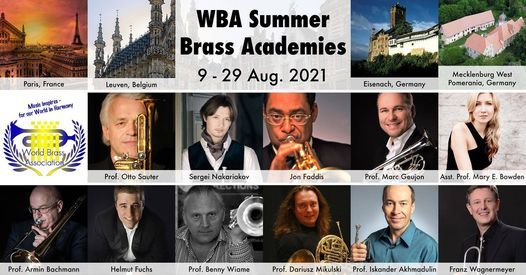 WBA Summer Brass Academies - Aug. 2021 - France - Belgium - Germany