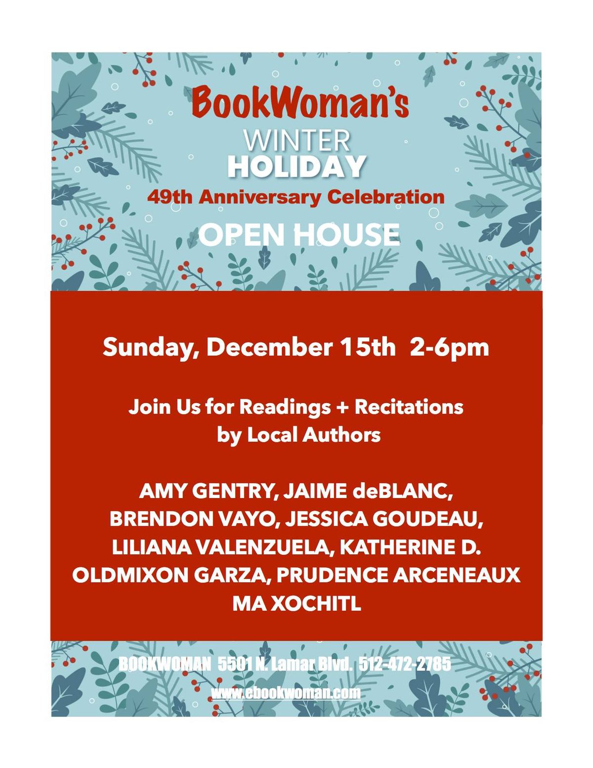 BookWoman's 49th Anniversary Party + Open House