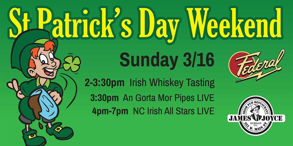 Irish Whiskey Tasting! St. Patrick's Day Weekend!