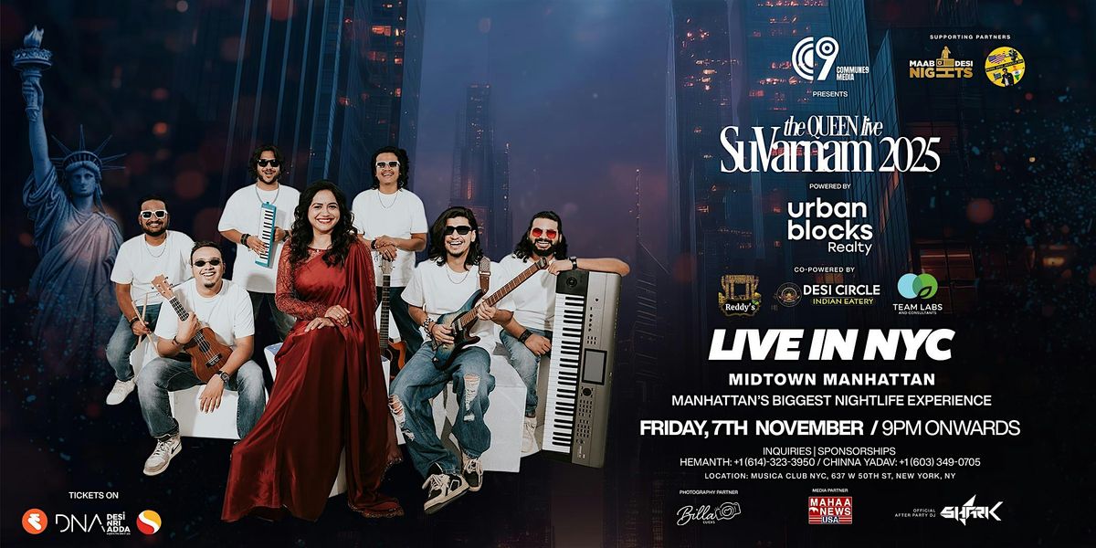 SuVarnam 2025 - Sunitha X Band Varnam - New York Telugu Music Concert