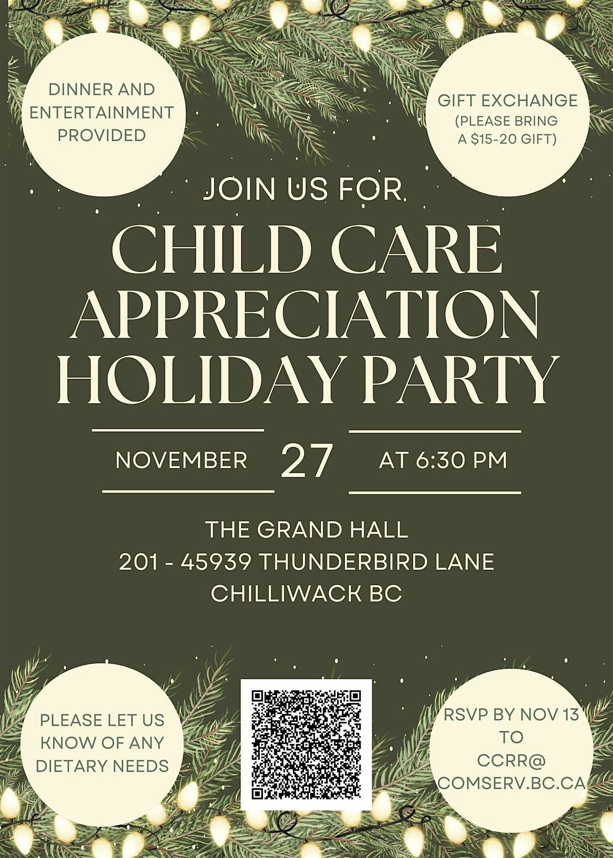 Child Care Workforce Appreciation Holiday Party