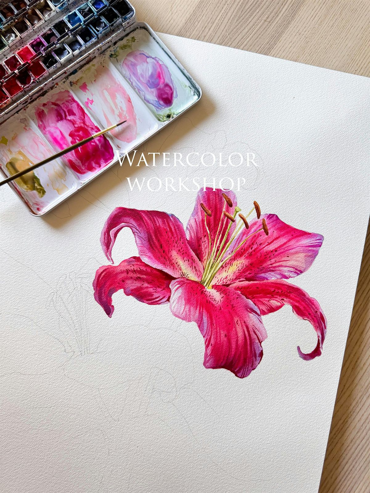 Outdoor Botanical Watercolor Workshop: Painting Lilies Step by Step