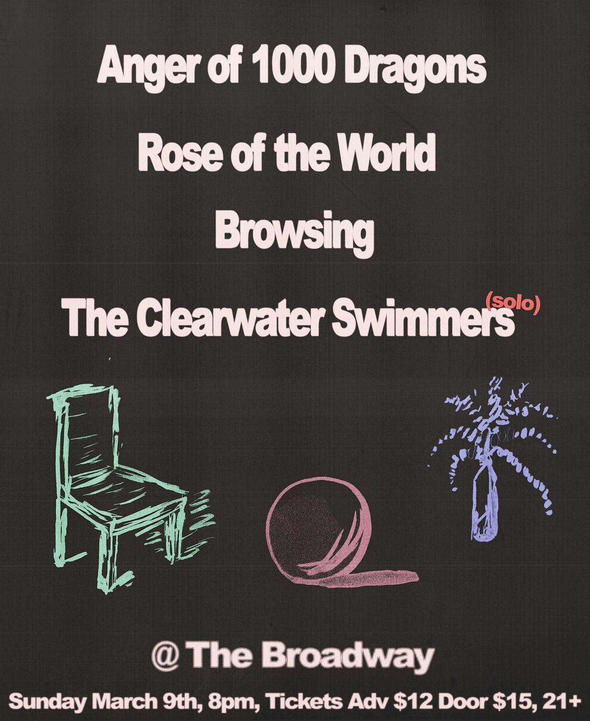 Rose of the world w\/ Clearwater swimmers, Browsing + Anger of 1000 dragons