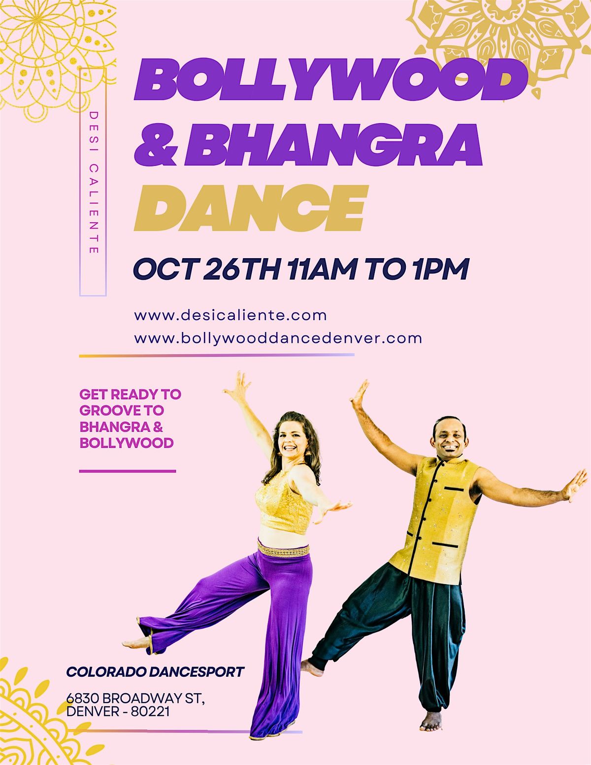 2 Hour Bhangra & Bollywood workshop - Oct 26th